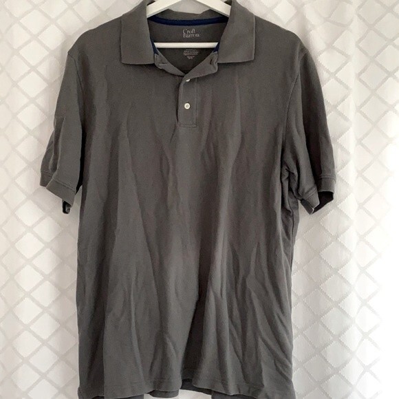 Croft and Barrow Polo Shirt Men’s Gray Extra Soft Short Sleeve Tee Classic Basic - Picture 1 of 5